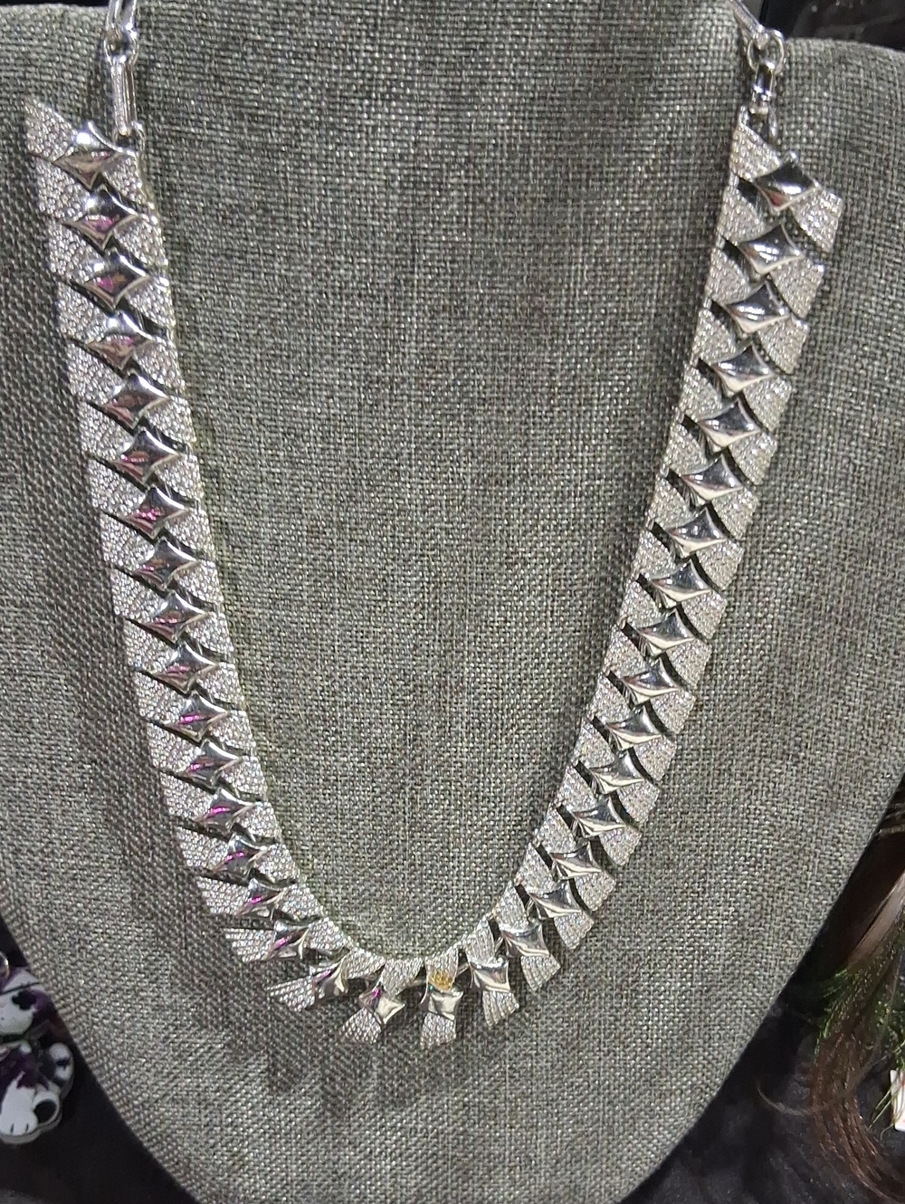 Sparkling Silver Crystal Cuban Link Necklace - Women's Jewelry